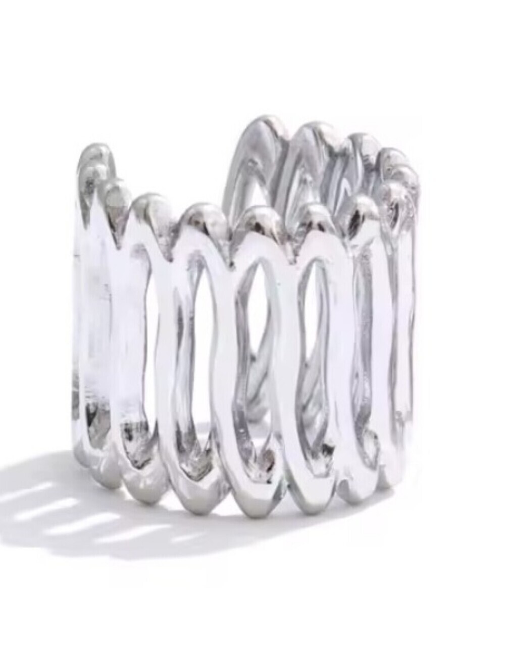 New! Edgy Silver Multi-Band Ear Cuff Earring – No Piercing Required 2010 NWOT